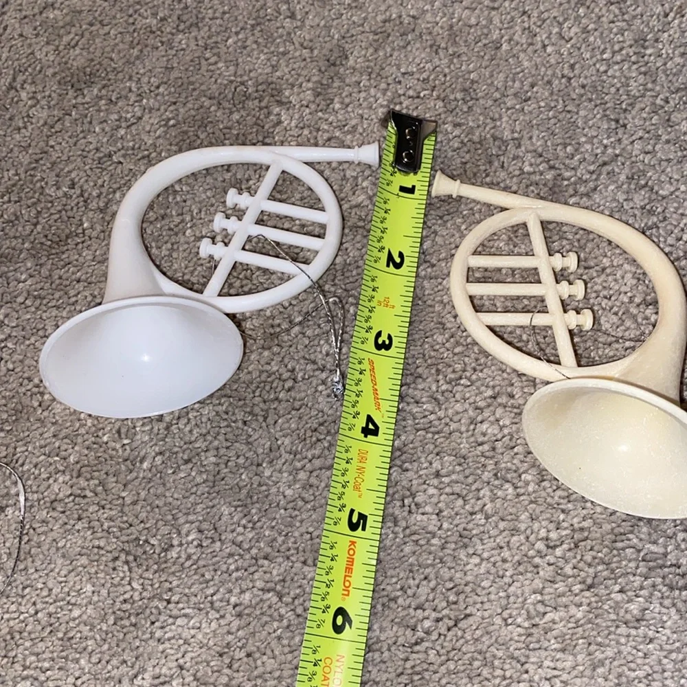 White & cream Musical Instrument Christmas Ornaments set (6)‎ Vintage